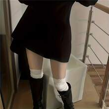 A 1 Pair - Women's Lace Over-The-Knee Socks| Elegant Floral Ruffled Tulle Socks, Suitable For Pairing With Boots And Everyday Wear - 黑色 - 查看 11