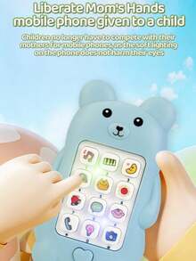 Cute Bear Music Toy Phone | No Battery Included, Suitable For Christmas, Halloween, Easter And Other Major Holiday Gifts, Made Of ABS Material, Multi-Color Assortment - Multicolor - View 4