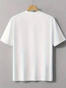 Camiseta de manga corta con cuello redondo para hombre, con estampado de baloncesto, corte regular, para primavera, verano y vacaciones. - Blanco - Ver 2