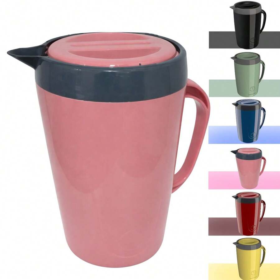 Jarra Térmica Suqueira com tampa Garrafa P/ Tereré Chá Suco Água Caribe 2L Unitermi - Rosa - Visão 1