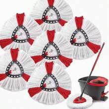 1 đầu lau xoay màu đỏ trắng chủ đề Giáng sinh - Xoay 360°, chất liệu sợi siêu nhỏ, lý tưởng cho việc lau dọn nhà cửa, dễ sử dụng. - Đầu lau xoay - Xem 7