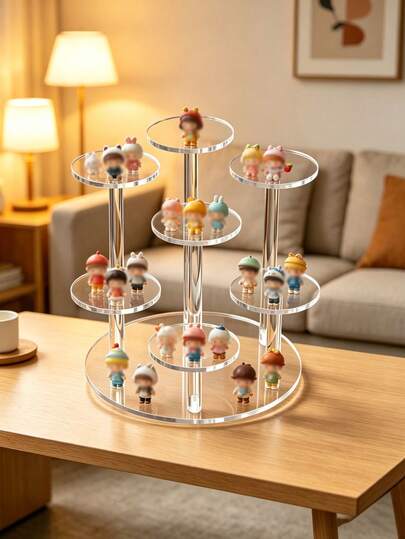 3/4/5/6/7/8/9/10 pezzi Supporto espositivo in acrilico, design circolare a strati sfalsati, adatto per decorazione di feste, identificazione di ristoranti, conservazione in ufficio, decorazione per la casa, può essere utilizzato in soggiorno, tavolo da pranzo, ingresso, camera da letto (festa di compleanno, anniversario, decorazione per vacanze), ristorante/caffè (esposizione del numero del tavolo), pianificazione di matrimoni/feste, mostre/eventi, vetrina di boutique, scrivania d'ufficio