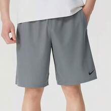 Nike 夏季新款运动短裤，男士透气休闲跑步短裤 - 灰色 - 查看 8