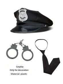 Men's Hat Set: Octagonal Cap; Hat Set: Costume Accessories; Hat Set: Cap, Tie, Walkie-Talkie Combo; Festive Party Costume Accessories; Hat, Uniform,Beach,Holiday - Multicolor - View 12
