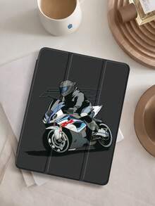 1pc Motorcycle Riding Illustration Design Tablet Protective Case, Compatible With IPad 10.2 Inch 2021/2020 10th/9th/8th Generation, (A16) 11 Inch 11th Generation 2025, Compatible With Samsung Galaxy Tab A8 10.5 Inch 2022, Tablet Protective Case With Built-In Pen Slot, Supporting Auto Sleep/Wake Cover - Multicolor - View 1