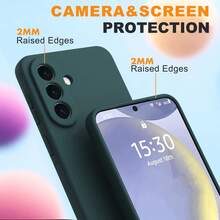 Compatible With Samsung Galaxy A56 A36 A26 A16 A06 A07 A17 A27 A37 A57 S26 S25 FE Phone Case, Slim Fit Soft Rubber Gel Protective Shell, Summer Candy Color Cute Girly Style, Suitable For Galaxy S26 Ultra S25 Ultra, Honor, Note 15 - Dark Green - View 4