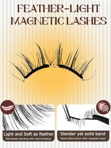 PALM LASHES 1 Cặp mi giả từ tính kèm dụng cụ gắn mi từ tính, gắn nhanh trong 3 giây, tháo gỡ nhanh chóng trong 1 giây mà không cần keo, bền và có thể tái sử dụng, mi giả từ tính mềm mại, chống thấm nước, dễ sử dụng. - Xem 6