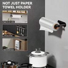 1 Bộ Giá Treo Giấy Ăn Nhà Bếp Bằng Thép Không Gỉ Màu Đen, Thích Hợp Sử Dụng Trong Gia Đình - Nhiều màu - Xem 6