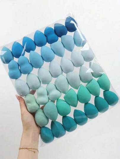 3/5/10/15/20/30/50pcs Random Color & Shape Makeup Sponges, Suitable For Liquid, Cream And Powder, Multi-Color Cosmetic Sponges, Latex-Free Wet & Dry Makeup Puff, Fit For All Skin Types