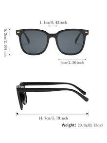 1 chiếc kính thời trang unisex kiểu Y2K, gọng vuông, thích hợp cho mùa hè, đi biển, chụp ảnh cá nhân hóa, dùng hàng ngày. - màu đen - Xem 5