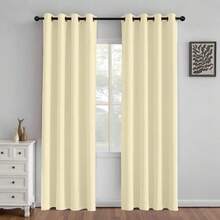 1 Piece Thermal Blackout Curtain 135x225 Cm, Total Light And UV Ray Blocking, Noise And Temperature Insulation, Ideal For Bedroom, Living Room Or TV Room - 米色 - 查看 1