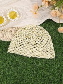 1 chiếc mũ len dệt kim đính sequin rỗng, màu trơn, thời trang, đa năng - Nhiều màu - Xem 4