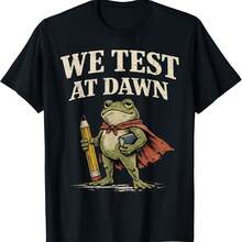 We Test At Dawn Coordinator Final Exam Funny Teacher Frog T-Shirt - 黑色 - 查看 1