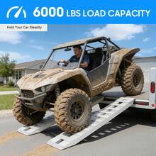Futchoy 2Pcs Truck Car Auto Trailer Ramps, 2pcs Aluminum Trailer Ramps, Loading Ramps - Silver - View 8