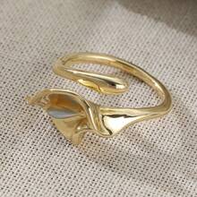 Anillo floral dorado vintage elegante, accesorio exquisito para el uso diario y vacacional de las mujeres, regalo ideal para la madre - Dorado - Ver 6