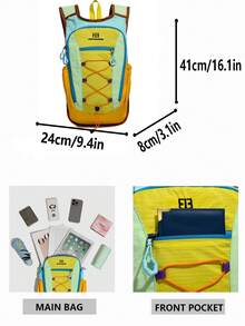 Mochila ligera multicolor para exteriores, descubre una nueva experiencia de moda al aire libre, adecuada para senderismo, ciclismo, viajes y uso diario - Multicolor - Ver 3