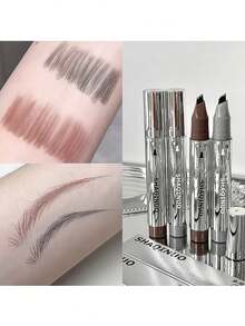 Multi-Tip Eyebrow Pencil - Waterproof & Quick-Drying, Fork-Tip Allows Natural Hair-Like Strokes, Suitable For Beginners, Great Gift For Valentine's Day Or Mother's Day - Multicolor - View 2
