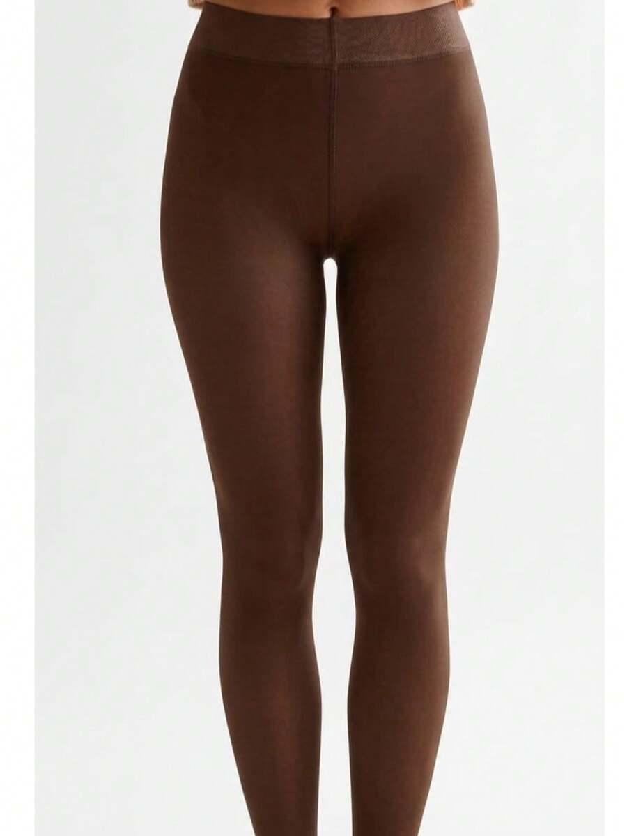 RWX Vest Sheer Fleece-Lined Tights For Cold Weather RWX-006/007/008/012 - 咖啡棕 - 查看 1