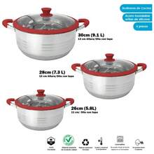 Red Silicone Pudding Molds / 6-Piece Stainless Steel Cookware Set, High Quality And Durable, Compatible With Any Heat Source Including Induction. - View 2