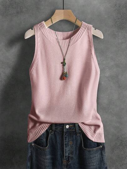 Canotta unisex a costine, blusa in maglia versatile per donna, adatta per uso quotidiano, viaggi, aeroporto, festival di musica country, sport e fitness, tutte le stagioni primavera/estate