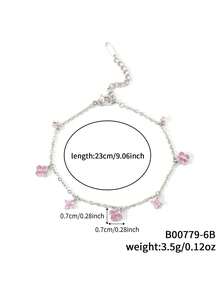 1pc Elegant Lucky Clover Shaped Chain Bracelet, Suitable For Casual Daily Wear - Multicolor - View 19