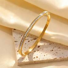 1 chiếc/5 chiếc/bộ. Bộ vòng tay nữ bằng thép không gỉ hình trái tim, sang trọng và thời trang. Thích hợp để đeo hàng ngày, làm quà tặng dự tiệc hoặc lễ hội. - Vàng - Xem 4