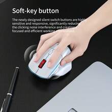 Ratón inalámbrico Lenovo N230, conexión Bluetooth de doble modo 2.4G, ratón silencioso recargable para oficina y computadora - Ver 3