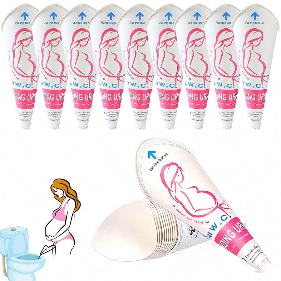 JIURUN 30PCS/50PCS Disposable Female Urination Device, Portable Pee Funnel Standing Pee Disposable For Women, Waterproof Paper Female Urinal Funnel For Camping,Travel,Hiking,Outside - 30pcs - View 1