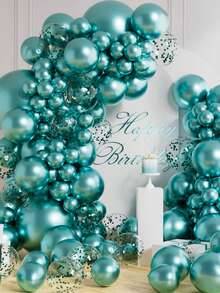 5/10/12/18pcs Metallic Green Party Balloons, Metallic Blue Green Light Green Helium Shiny Thick Latex Balloon Arch Set, Perfect For Wedding Birthday Baby Shower Gender Reveal Graduation Christmas Carnival Summer Pool Party Bachelor Retirement Celebration - Metallic Green - View 8