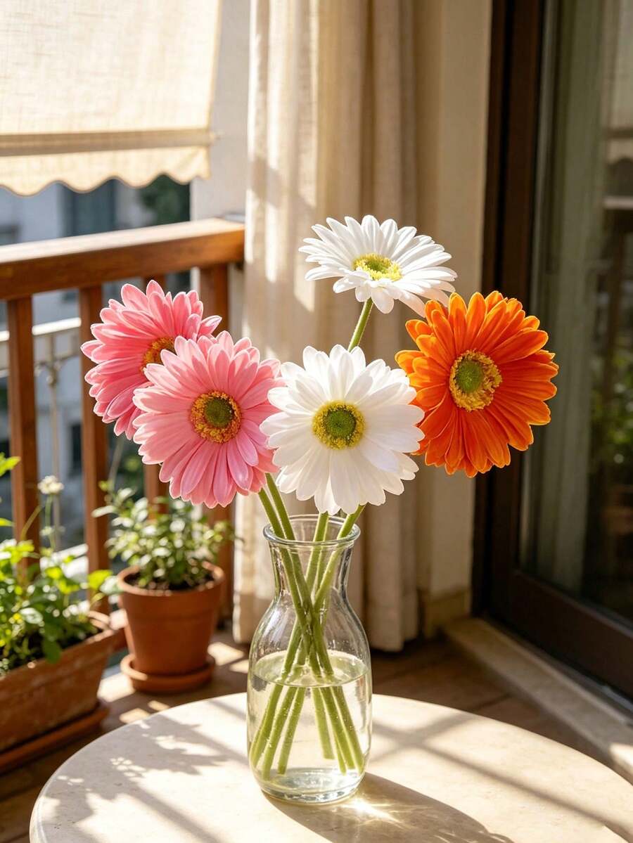 6支仿真花,优质抗氧化仿真非洲菊,触感逼真,适用于房间装饰、家居装饰、卧室装饰、婚礼装饰、办公室装饰、咖啡厅装饰,也是情人节礼物、生日礼物、母亲节礼物、情人节礼品套装、派对礼品套装等。可用于房间、家居、墙面、浴室、卧室等场所。 - 彩色 - 查看 1