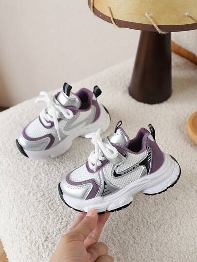 1 Pair Kids' Sports Shoes, Girls' Chunky Sneakers New Summer Mesh Casual Travel Running Lightweight Sneakers, Boys
