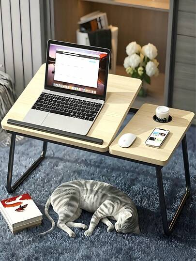 1pc 5-Level Adjustable Foldable Laptop Desk, Small Table For Dorm, Study, Slouchy Use On Bed