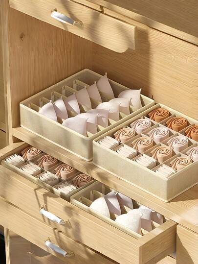 1 pieza Organizador de cajón de lencería y calcetines blanco, caja de almacenamiento de ropa interior dividida, organizador de cajón de cómoda para calcetines, ropa interior, pañuelos, corbatas