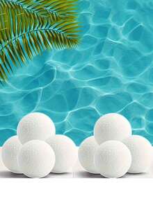 2 piezas Bolas de limpieza de piscina reutilizables, adecuadas para piscinas, spas, jacuzzis, absorben el aceite y el sarro en jacuzzis, lavables, para el mantenimiento de piscinas y spas, diseño esférico - A - Ver 4