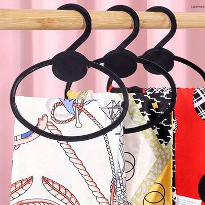 20pcs Plastic Scarf Hangers Organizer Rack - Oval Shaped Holders Save Space For Storing Scarves And Shawls At Home Or Store