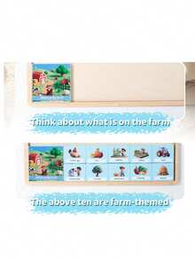 Montessori Wooden Double-Sided Matching Puzzle Board Scene Cognition Jigsaw Early Educational Toy For Kids Logical Thinking Training Parent-Child Interactive Game - Multicolor - View 6