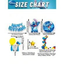 54PCS Disney Officially Licensed Cute Stitch Birthday Balloon Decoration Set Birthday Party Decoration Essentials Cartoon Theme Anniversary Graduation Wedding Dress Up Products Indoor Atmosphere Bake Photo Background Decoration Holiday Gift - A - View 3