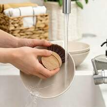 4pcs Detachable Long Handle Horsehair Pot Brush Set, Natural Diatomite Soft Bristle Pot Brush, Coconut Fiber Cleaning Brush - Cleaning Brush - View 4