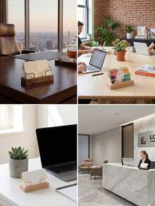 50-Card Capacity Business Card Holder, Minimalist And Smooth Desktop Display Stand. Suitable For Home Office, Office Decor, Exhibitions, Homes, Parties, Weddings, Meeting Place Card Holders, Holiday Place Card Stands, Electroplated Finish Card Display Base. - Multicolor - View 8