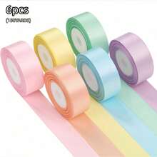 6-Pack Ribbon Set,Christmas Ribbon, Christmas Ornaments,1-Inch Wide,150-Yard Long, For Gift Wrapping, Bouquets, Weddings, Birthday Party Decorations, DIY Crafts, Easter, And Christmas Decorations - 6件套裝 - 查看 2