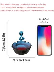 1 pieza Cenicero de resina con diseño de alien creativo, decoración de escritorio personalizada, accesorio de fumar interesante, decoración del hogar estilo galaxia, regalo ideal para hombres - Múltiples estilos - Ver 10