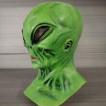 Alien Latex Mask Headgear, Halloween Horror Funny Costume, Cosplay, Escape Room, Haunted House - Multicolor - View 4