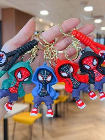 Móc khóa hoạt hình dễ thương, Peter Parker, Siêu anh hùng Miles Morales, vòng treo trang trí ba lô, điện thoại, quà tặng (Một số phụ kiện có thể được chọn ngẫu nhiên) (Màu sắc thực tế có thể hơi khác so với hình ảnh)