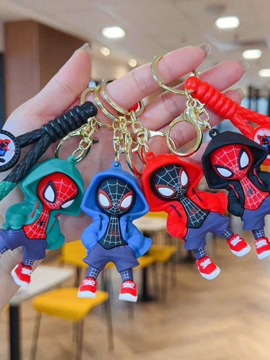 Móc khóa hoạt hình dễ thương, Peter Parker, Siêu anh hùng Miles Morales, vòng treo trang trí ba lô, điện thoại, quà tặng (Một số phụ kiện có thể được chọn ngẫu nhiên) (Màu sắc thực tế có thể hơi khác so với hình ảnh) - Nhiều màu - Xem 1