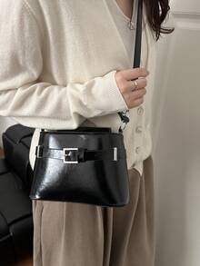 Borsa a tracolla in PU semplice, nuova borsa a tracolla da donna alla moda per il lavoro e gli spostamenti quotidiani - Multicolore - Visualizzare 3