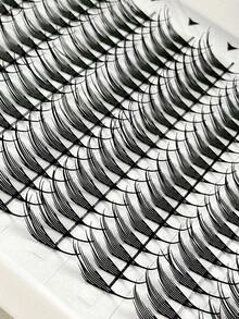 228 piezas Extensiones de pestañas en forma de pluma D Curl de longitud mixta, pestañas en espiral de manga anime, pestañas suaves adecuadas para salón - D - Ver 5