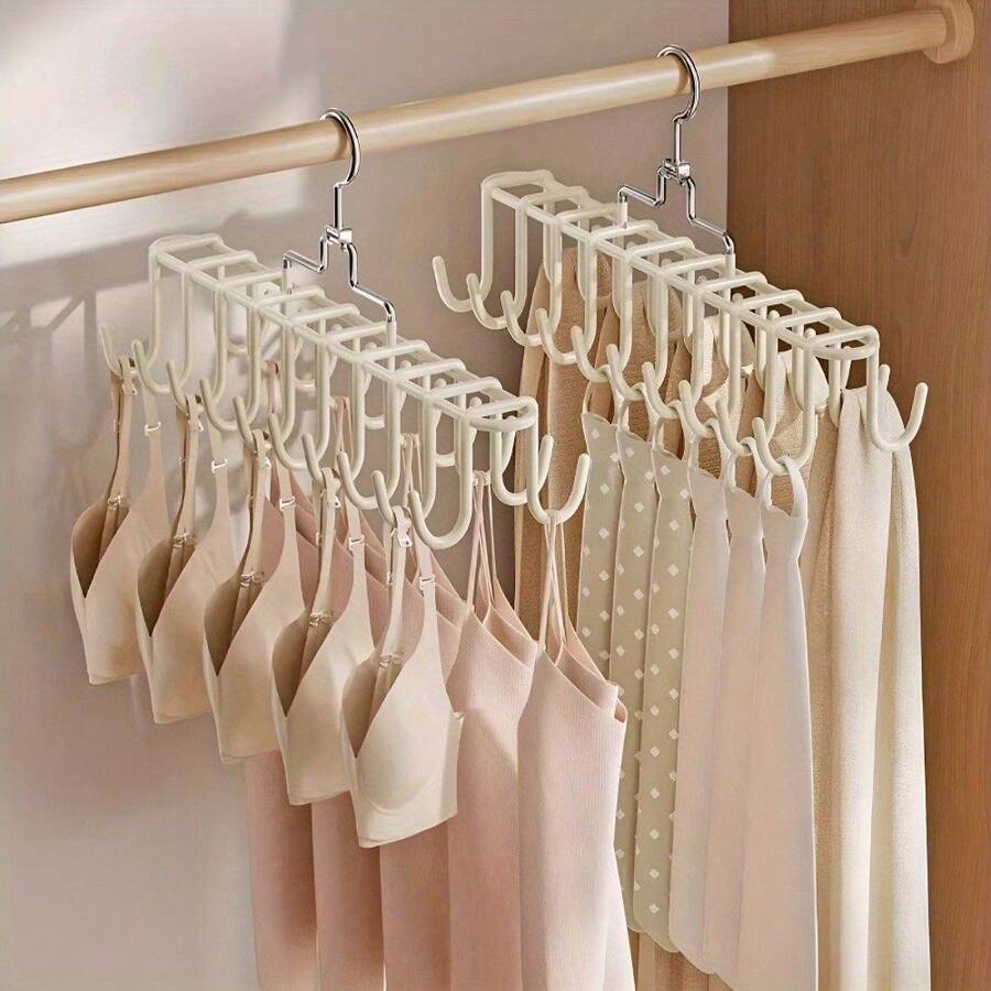 1個衣櫥掛鉤衣架,防滑衣架適用於居家、宿舍和購物中心,20個掛鉤,多功能衣架適合內衣、背心、腰帶、帽子、領帶,居家和宿舍衣架,衣櫥收納神器 - 彩色 - 查看 1