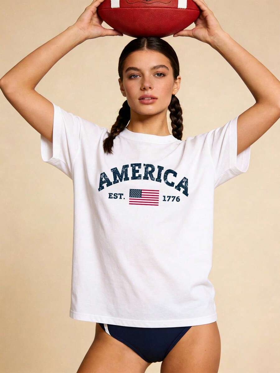 Camiseta de manga corta con cuello redondo suave y casual de verano para mujer, tops para salir, vintage, Gen Z, tops, curvas, ropa Y2K, algodón, Italia, Grecia, tops de mujer, tops bonitos, camisetas gráficas, conjuntos de primavera, estilo callejero americano, casual deportivo, estilo unisex, estilo casual urbano, casual, jersey, camisetas holgadas, ropa de calle retro, estilo de los 90, estilo de los 2000, subcultura, estilo europeo, tops negros, tops blancos, conjuntos de fiesta de los 90. Blanco - Blanco - Ver 1