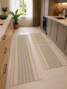 Cotton Rug Set, 3 Pieces, Thick And Soft. 2 Rugs + 1 Runner. Machine Washable! - Light Grey - View 3