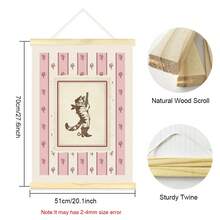 1幅粉色西部牛仔女郎主题海报（带框/不带框），可爱动物牛仔竞技猫咪Y2K风格墙面艺术帆布画，简约少女风装饰画，适用于宿舍、客厅、卧室、现代家居，趣味卷轴画 - 彩色 - 查看 16